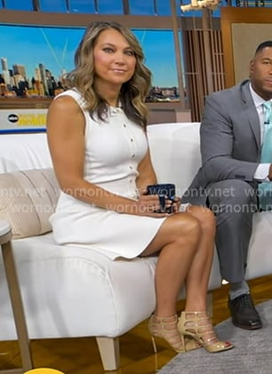 Ginger's beige caged heel sandals on Good Morning America