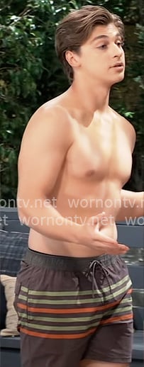 Gio's striped shorts on General Hospital