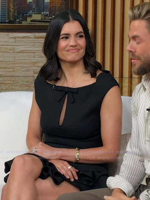 Hayley Erbert's bow keyhole top and skirt on Good Morning America