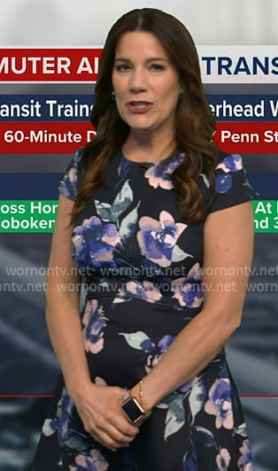 Heather's navy floral print dress on Good Morning America
