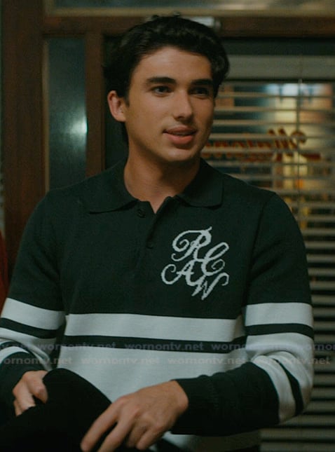 Hunter's striped polo sweater on Off Campus