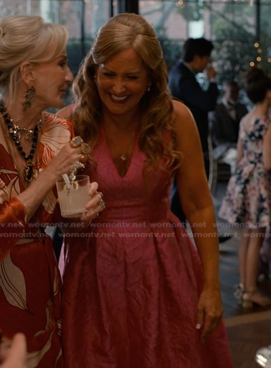 Iris's pink v-neck dress on Sweet Magnolias