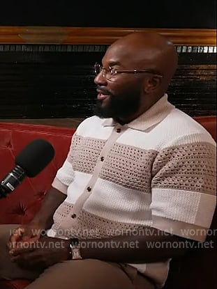 Jeezy's knit stripe short sleeve shirt on Today