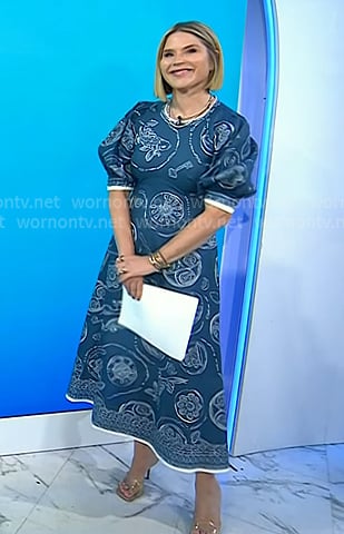 Jenna's blue printed puff sleeve dress on Today
