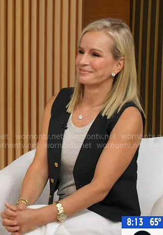 Jennifer's black button vest on Good Morning America