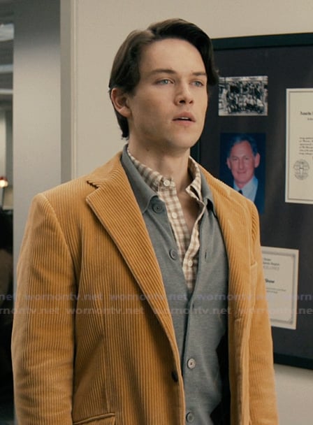 Josh's mustard corduroy blazer on Not Suitable For Work