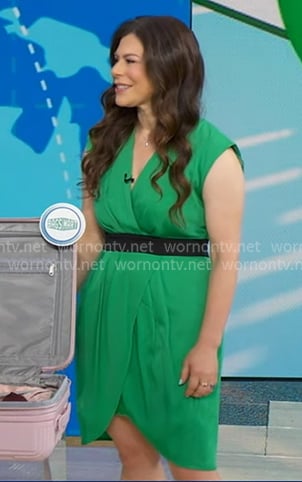 Kate's green pleated wrap dress on Good Morning America