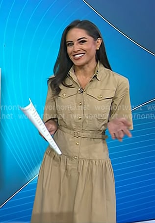 Kaylee's khaki belted midi dress on Today