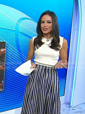 Kaylee's navy striped skirt on Today