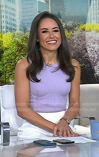 Kaylee's purple ribbed sleeveless top on Today