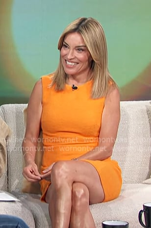 Kit's orange textured sleeveless dress on Access Hollywood