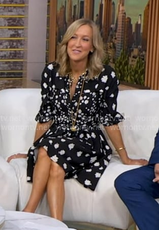 Lara's black floral print dress on Good Morning America