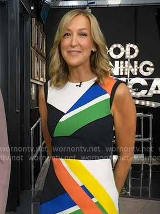 Lara's colorblock mini dress on Good Morning America