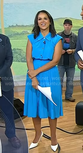 Laura's blue short sleeve shirtdress on Today