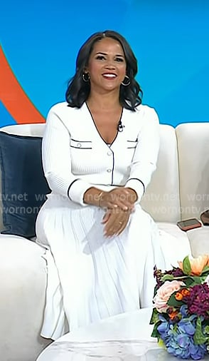 Laura's white pleated dress on Today
