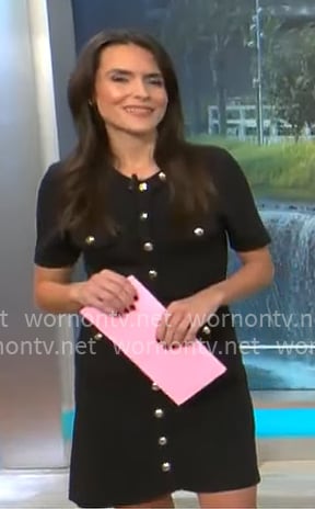 Lilia Luciano's black button-front mini dress on CBS Mornings