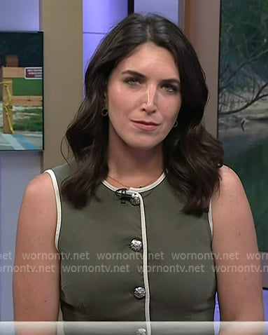 Liz's green button down sleeveless dress on Today