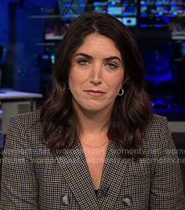 Liz's grey plaid double breasted blazer on Today