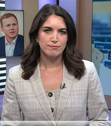 Liz's grey plaid top and blazer on Today