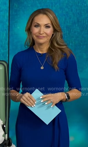 Lori's blue tie waist dress on Good Morning America