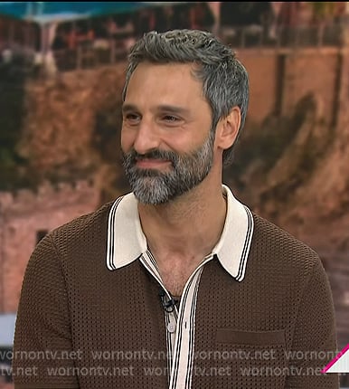Marco Calvani's brown pointelle knit shirt on Today