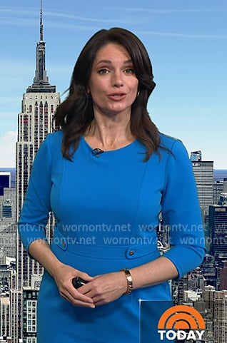 Maria's blue button detail sheath dress on Today