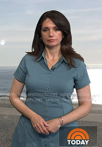 Maria's grey short sleeve shirtdress on Today