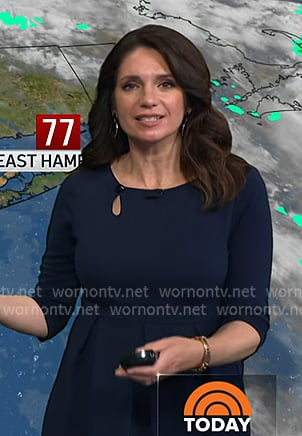 Maria's navy keyhole dress on Today