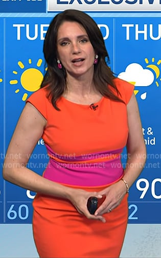 Maria's orange colorblock dress on Today