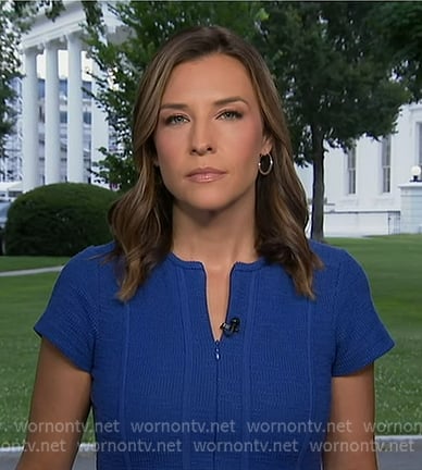 Mary's blue textured dress on Good Morning America