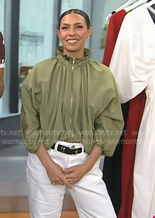 Melissa's green high neck zip jacket on Today