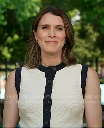 Molly’s ivory contrast trim knit sleeveless dress on Today