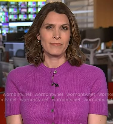 Molly's purple short sleeve cardigan on Today