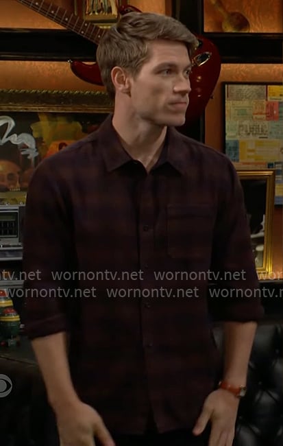 Noah's checked shirt on The Young and the Restless