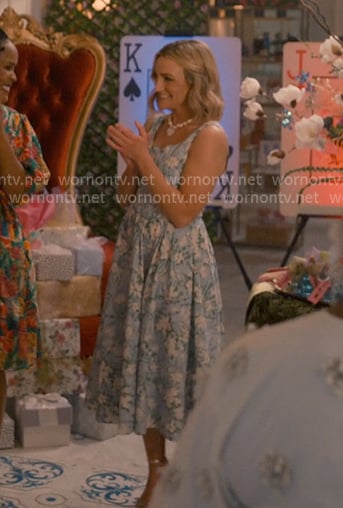 Noreen's blue floral midi dress on Sweet Magnolias