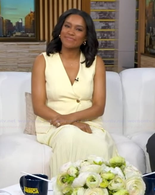 Rachel's yellow layered vest dress on Good Morning America