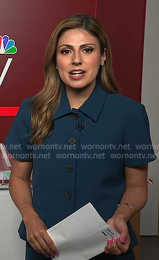 Rana's navy short sleeve blazer on NBC News Daily
