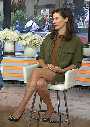 Rebecca Hall's black slingback pumps on Today