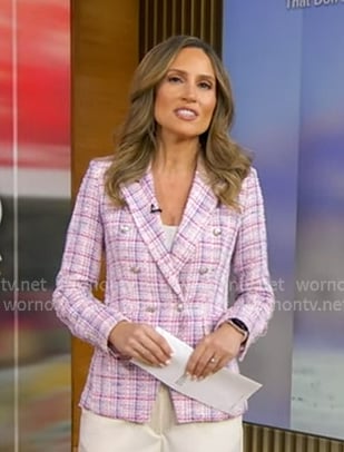 Rhiannon's pink tweed blazer on Good Morning America