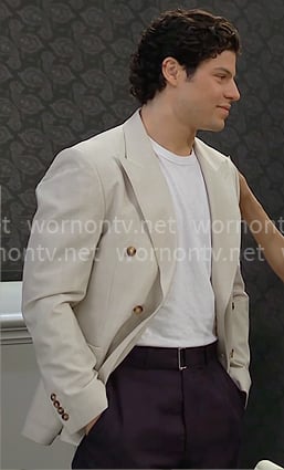 RJ's off white blazer on The Bold and the Beautiful