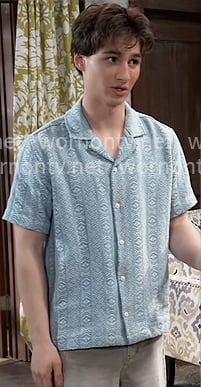 Rocco's blue patterned shirt on General Hospital