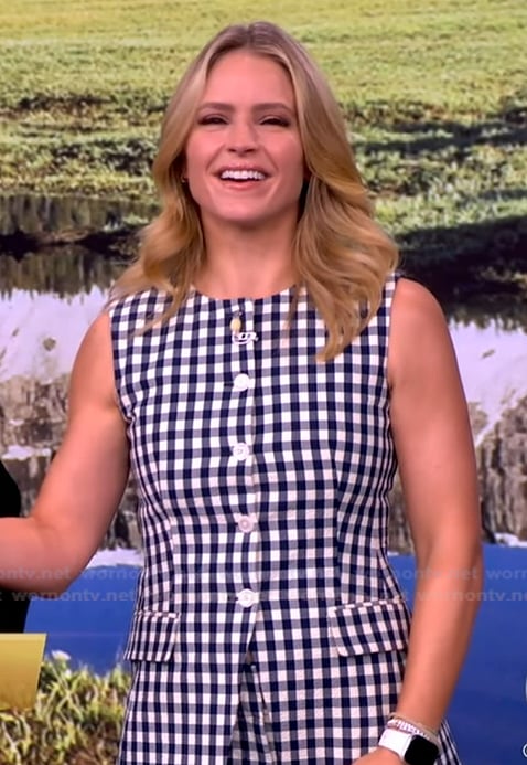 Sara's gingham check top and shorts on The View