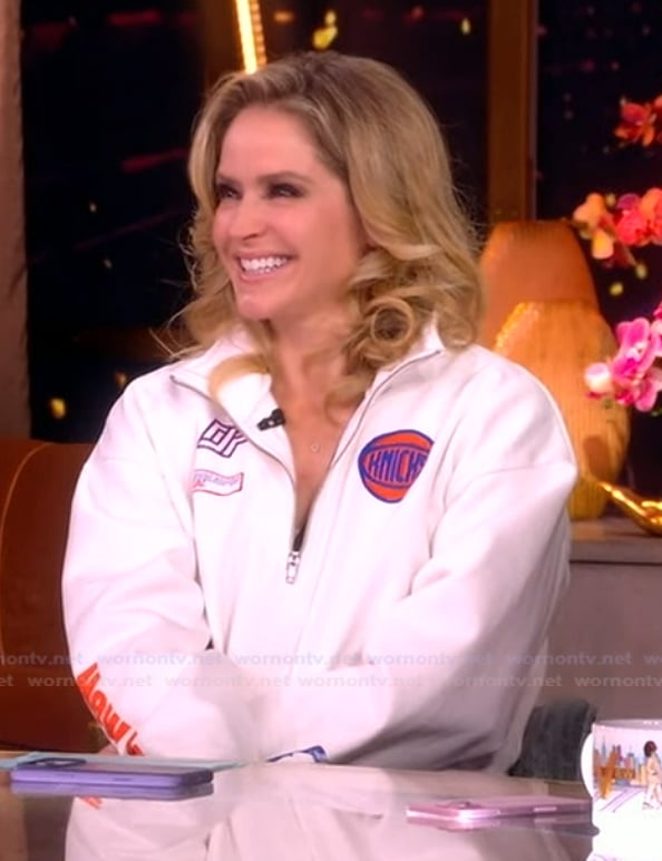 Sara's white Knicks jacket on The View