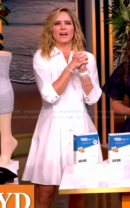 Sara's white mini shirtdress on The View