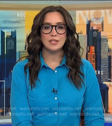 Savannah's blue button up shirt on NBC News Daily
