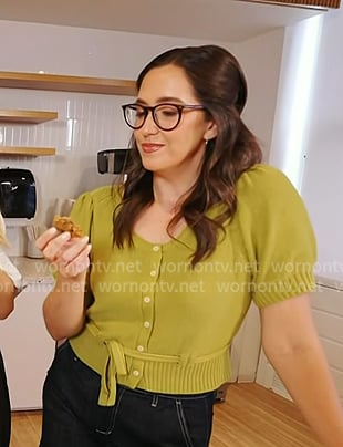 Savannah's green short sleeve cardigan on Today