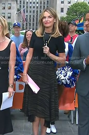Savannah's grey zebra print skirt on Today
