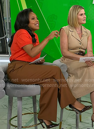 Sheinelle's brown heel pumps on Today