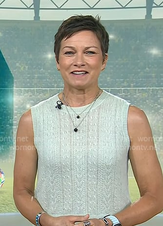 Stephanie's mint cable knit vest on Today