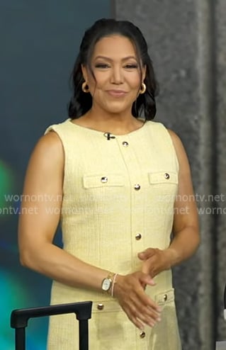 Stephanie's yellow tweed mini dress on Good Morning America
